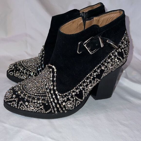 Jeffrey Campbell x Free People Beaded Bejeweled Boots Size 6 - Picture 3 of 7